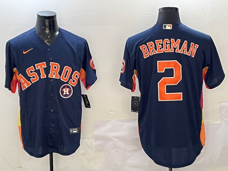 Men Houston Astros 2 Bregman Blue Game 2025 Nike MLB Jersey style 5